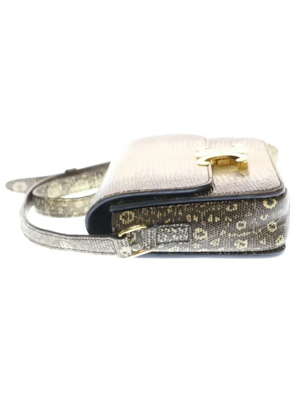 Celine Teen Triomphe Shoulder Bag White Gray Bf5 - Picture 3 of 6